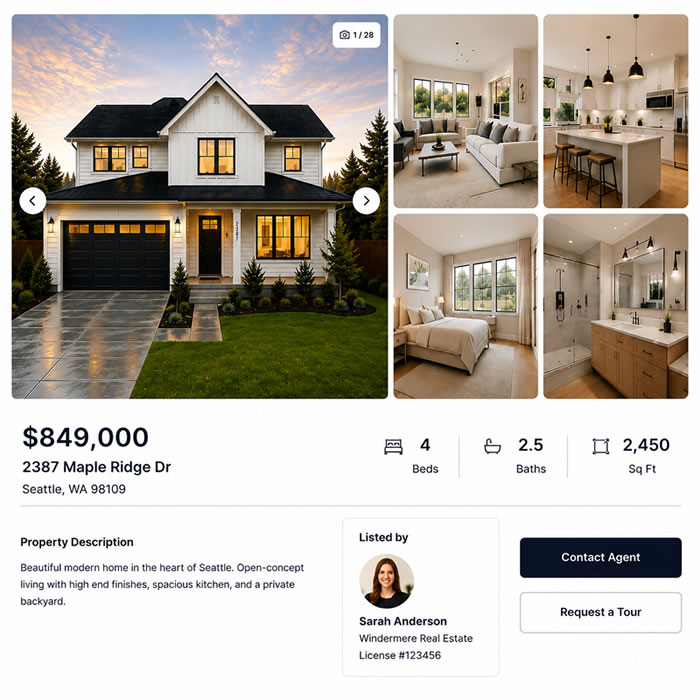 Standard listing page